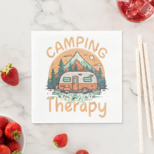 Camping ist meine Therapie Sommerferien Familie Serviette