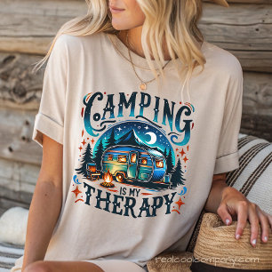 Camping ist meine Therapie T-Shirt – Süßes Camper- Tri-Blend Shirt