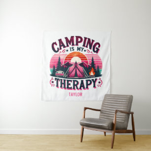 Camping ist meine Therapie Wandteppich