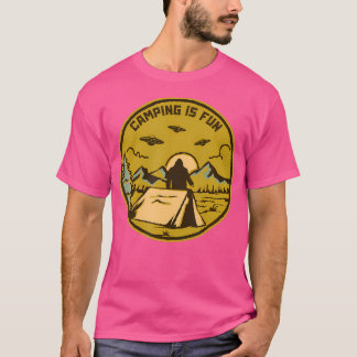 Camping ist Spaß Ufo Bigfoot Funny Camping T-Shirt
