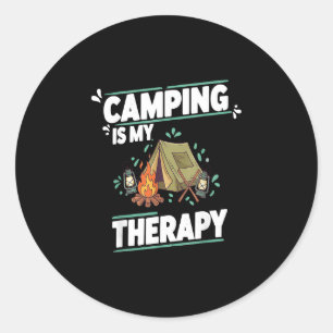 Camping ist Therapie für die großartige Natur und  Runder Aufkleber
