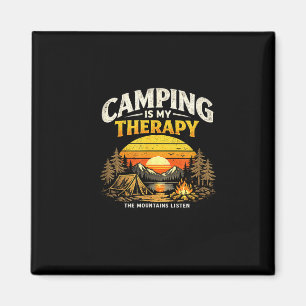 Camping ist Therapie Vintage Outdoor-Camping-Desig Magnet