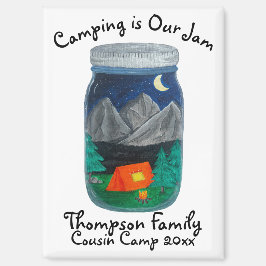 Camping ist Unser Marmorzelt und die Berge im Jar Magnet