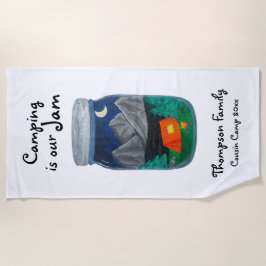 Camping ist Unser Marmorzelt und die Berge im Jar Strandtuch