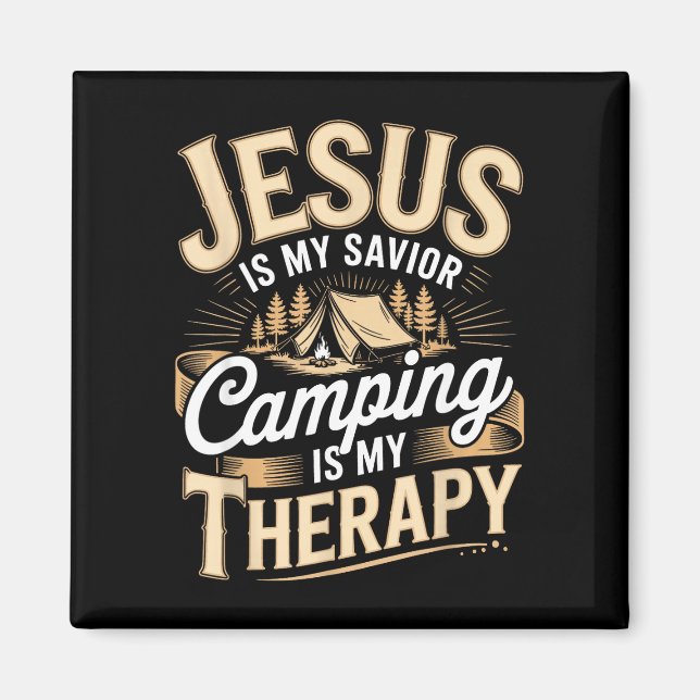 Camping Jesus christlicher Glaube religiös  Magnet (Vorne)