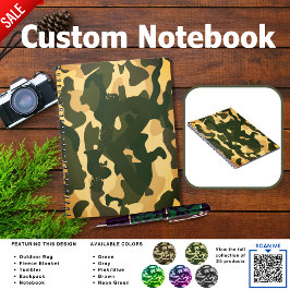 Camping Journal | ADD INITIAL Camouflage Kids Teen Notizblock