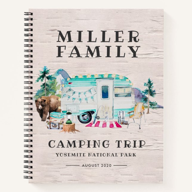 Camping Journal | Custom Road Trip Journal Notizbuch (Vorderseite)