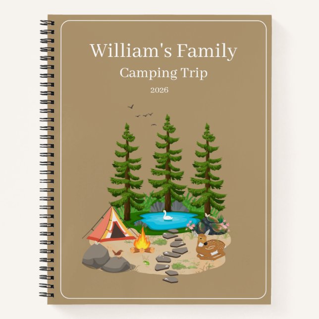 Camping Journal With Camping Illustration Notizbuch (Vorderseite)