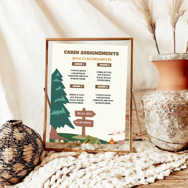 Camping Junggeselinnen-Abschied Kabine Zuweisung S Poster (Von Creator hochgeladen)