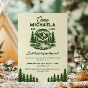 Camping Junggesellinnen-Abschiedswocheende-Ausflug Einladung