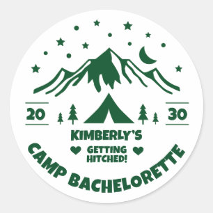 Camping Junggesellinnen-Party Thema Runder Aufkleber