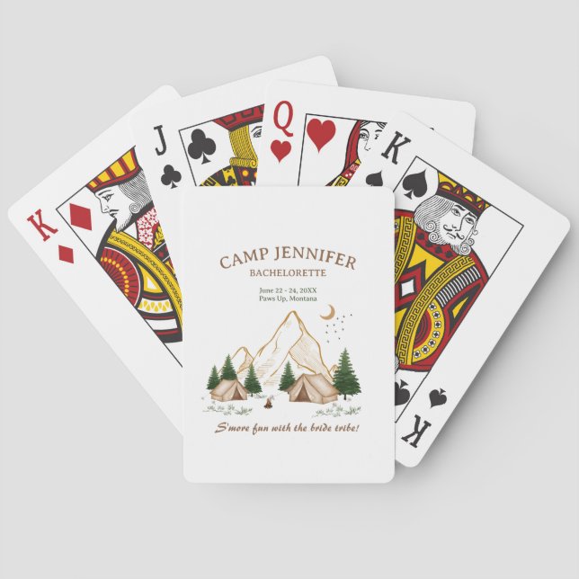 Camping-Junggesellinnen-Wochenend-Abenteuer Spielkarten (Rückseite)