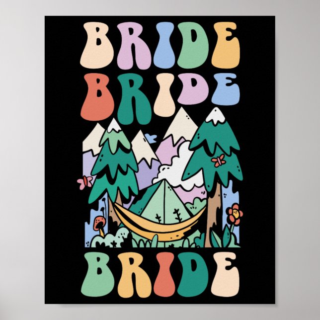Camping Junggesellinnenabschied Camp Braut  Poster (Vorne)