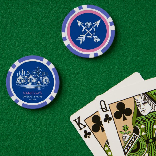 Camping Junggesellinnenabschied Pokerchips (Pokertisch (doppelt))