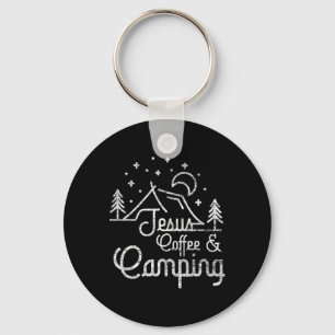 Camping-Kaffee-Camper-Camp-Liebhaber Christ Jesus Schlüsselanhänger