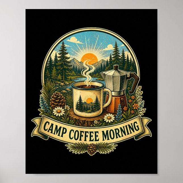 Camping-Kaffee-Morgen  Poster (Vorne)