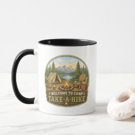 Camping-Kaffeetasse "Camping - Ab durch die Hecke" Tasse