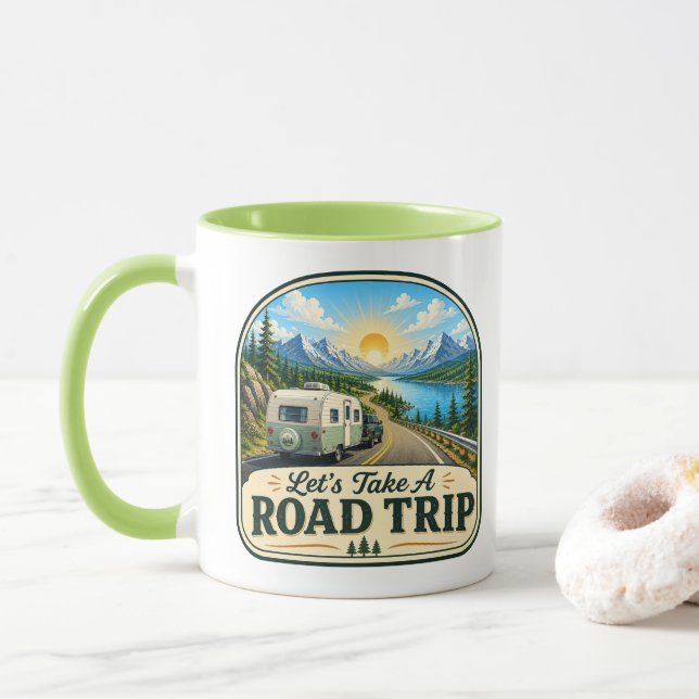 Camping-Kaffeetasse - Lass uns eine Reise machen! Tasse (Mit Donut)