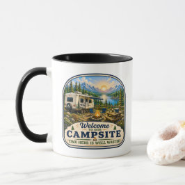 Camping-Kaffeetasse "Willkommen in unserem Camping Tasse