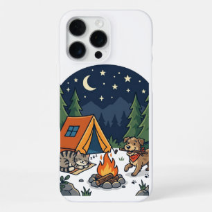 Camping Katze & Hund Geschenk Süße Lagerfeuer Nach iPhone 16 Pro Max Hülle