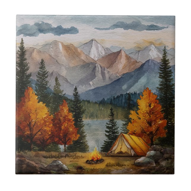 Camping Keramik Tile Fliese (Vorderseite)