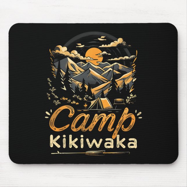 Camping Kikiwaka Camper Wander Zelt Wald Berg  Mousepad (Vorne)