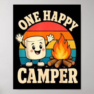 Camping-Kinder süß Marshmallow Lagerfeuer Poster