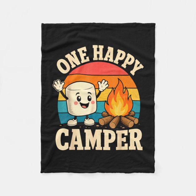 Camping Kinder süße Marshmallow Lagerfeuer  Fleecedecke (Vorderseite)