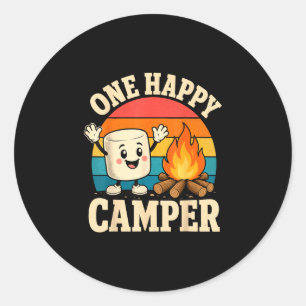 Camping Kinder süße Marshmallow Lagerfeuer  Runder Aufkleber