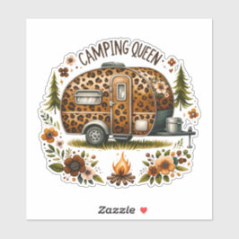 Camping-Königin-Aufkleber Aufkleber