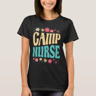Camping-Krankenschwester Blumenoutfit Sommer Campi T-Shirt