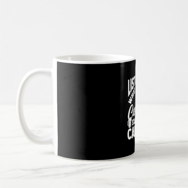 Camping-Lagerfeuer-Camp-Leben-Wald-Camper Kaffeetasse (Links)