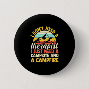 Camping-Lagerfeuer Camping-Leben Wald Camper Button