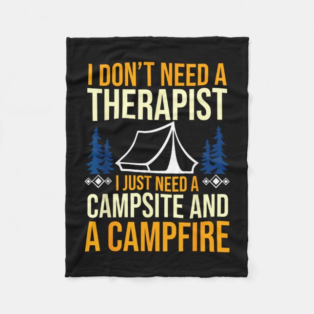 Camping-Lagerfeuer Camping-Leben Wald Camper  Fleecedecke (Vorderseite)