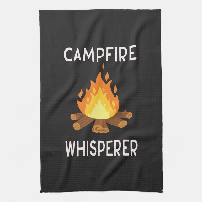 Camping - Lagerfeuer-Flüsterer  Geschirrtuch (Vertikal)