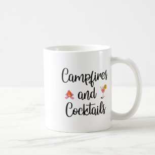 Camping Lagerfeuer und Schwänze Grafik Lustig Frau Kaffeetasse