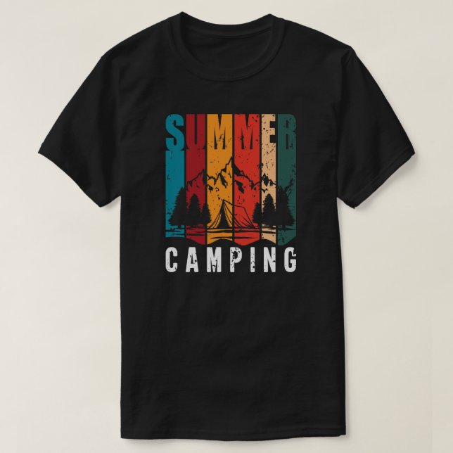 Camping Lagerfeuergebirge wandern, wandern T-Shirt (Design vorne)