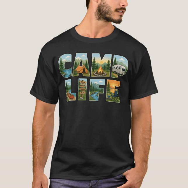 Camping-Leben Camping T-Shirt (Vorderseite)