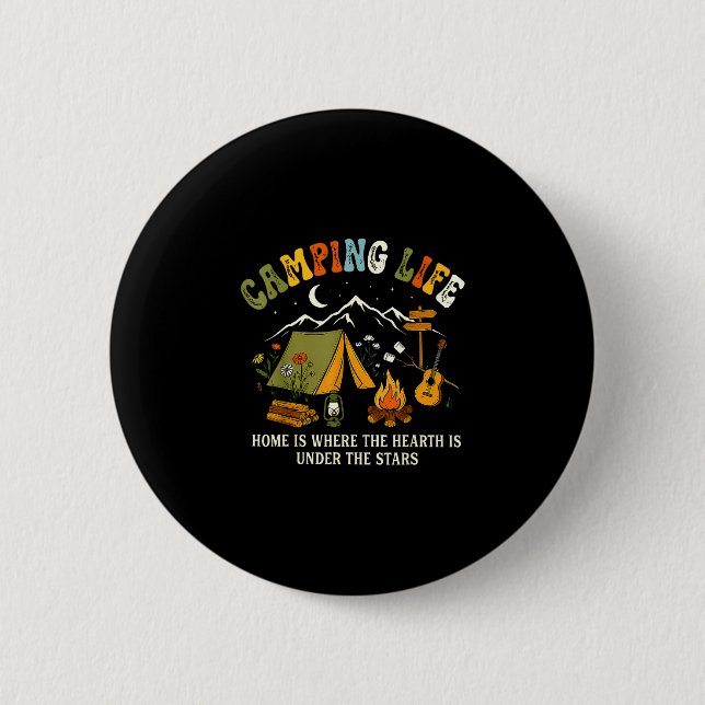Camping-Leben Zuhause ist dort, wo das Herz unter  Button (Vorderseite)