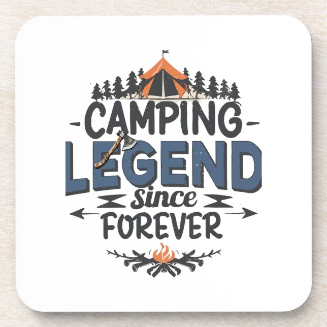Camping Legend seit ewig Getränkeuntersetzer (Vorderseite)