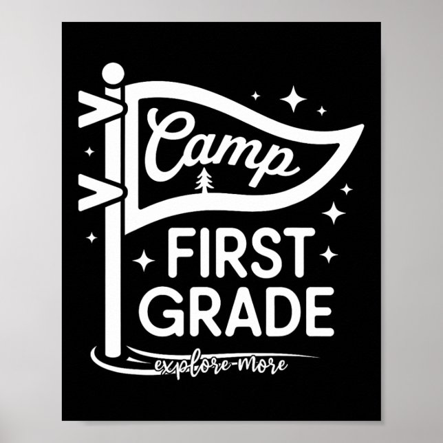 Camping Lehrer 1. Klasse Zurück zur Schule Poster (Vorne)