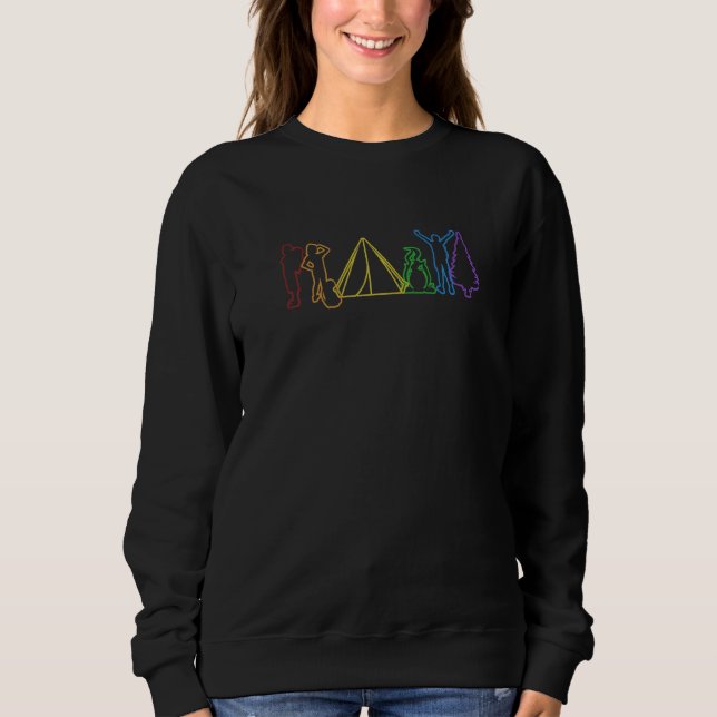 Camping Lgbt Rainbow Glamping Camping Zelte Sweatshirt (Vorderseite)