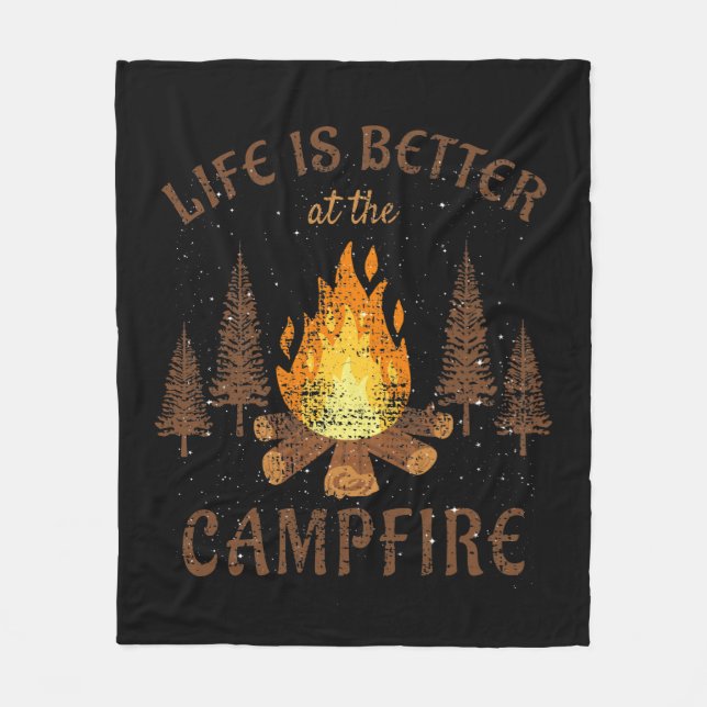 Camping - Life is Better by the Campfire Fleecedecke (Vorderseite)