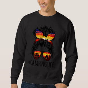 Camping Life Messy Bun Girls Mama Lugano Sweatshirt