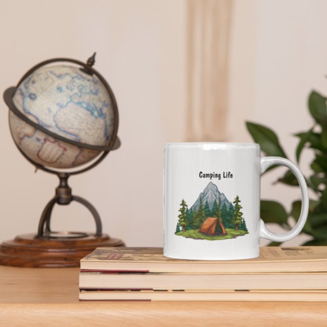 Camping Life mit einem Zelt im Wald Kaffeetasse (Von Creator hochgeladen)