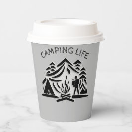 Camping Life Personalisiere den Namen Text Kaffee Pappbecher