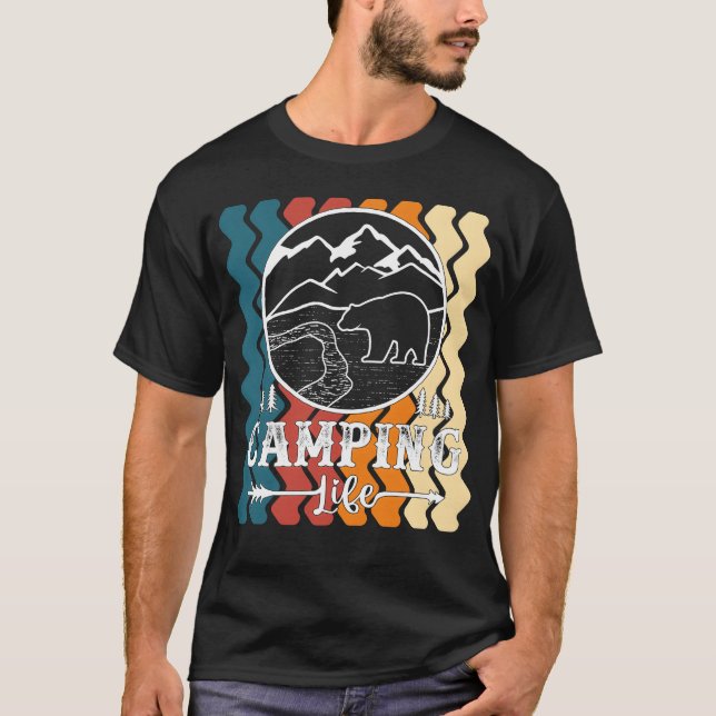 Camping Life Retro apparel gift T-Shirt (Vorderseite)