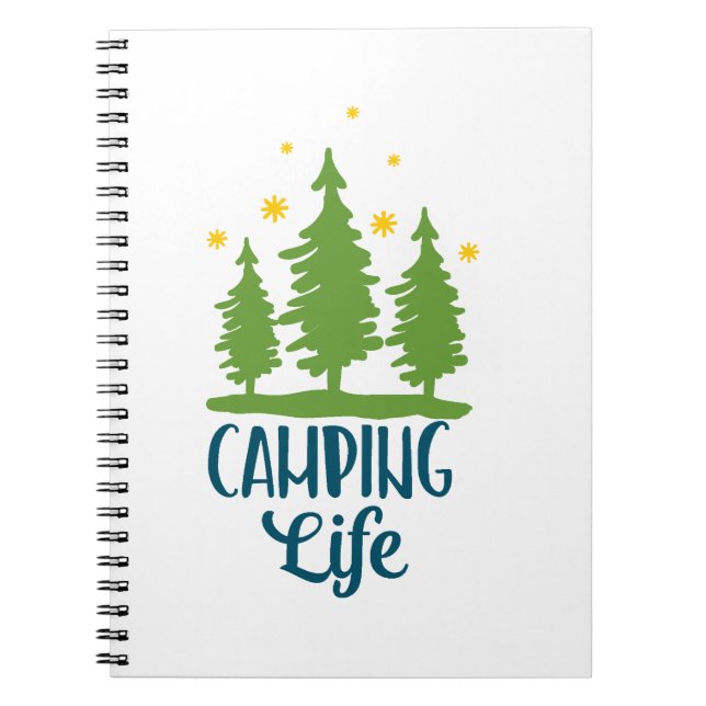 Camping Life Typografie Notizblock (Vorderseite)
