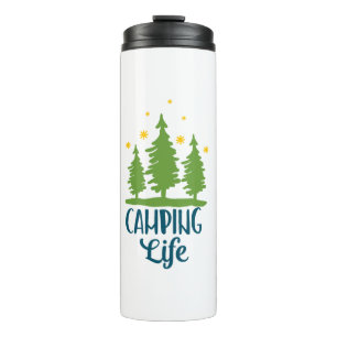 Camping Life Typografie Thermosbecher