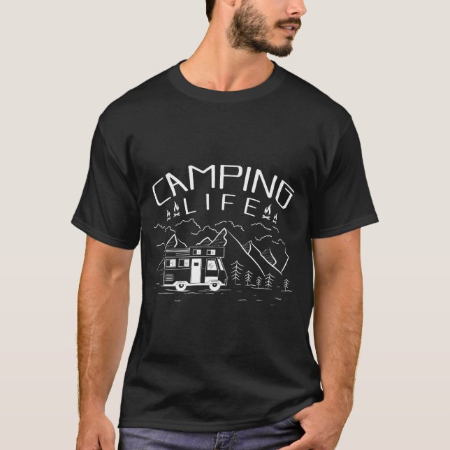 Camping Life Wilderness Nature Outr Campfire girl T-Shirt (Vorderseite)